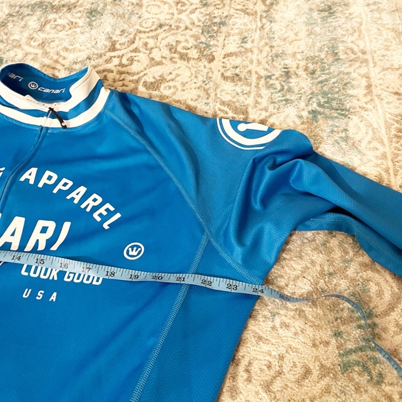 CANARI Men's Cycling Apparel blue & white full zip long sleeve cycling jersey XL - Picture 10 of 14
